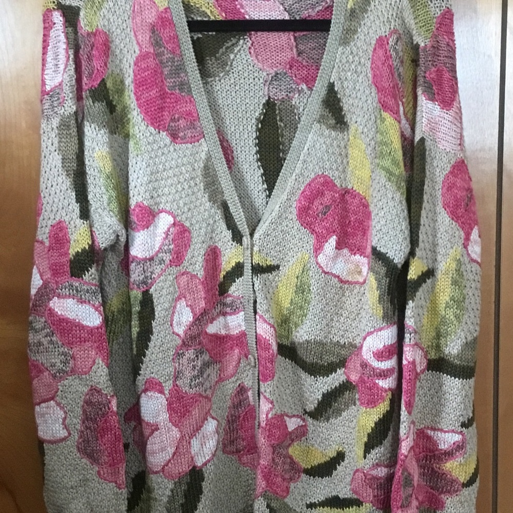 Peruvian Connection Cardigan 100% Cotton Size L